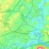 Topografische kaart Charlottesville, hoogte, reliëf
