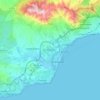 Topografische kaart Mijas, hoogte, reliëf