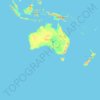 Topografische kaart Australia, hoogte, reliëf