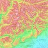 Topografische kaart Dolomieten, hoogte, reliëf