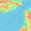 Topografische kaart Nauw van Calais, hoogte, reliëf
