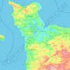 Topografische kaart Cotentin, hoogte, reliëf
