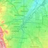 Topografische kaart Denver, hoogte, reliëf