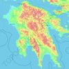Topografische kaart Peloponnesos, hoogte, reliëf