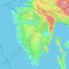 Topografische kaart Istrië, hoogte, reliëf