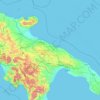 Topografische kaart Apulië, hoogte, reliëf