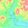 Topografische kaart Pizarra, hoogte, reliëf