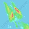 Topografische kaart Thetis Island, hoogte, reliëf