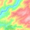 Topografische kaart Póvoa de Midões, hoogte, reliëf