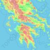 Topografische kaart Peloponnesos, West-Griekenland en Ionische Eilanden, hoogte, reliëf