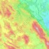 Topografische kaart Ličko-senjska županija, hoogte, reliëf