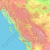 Topografische kaart British Columbia, hoogte, reliëf