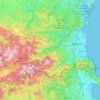 Topografische kaart Pyrénées-Orientales, hoogte, reliëf