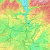 Topografische kaart Luxemburg, hoogte, reliëf