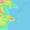 Topografische kaart Percé, hoogte, reliëf
