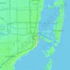 Topografische kaart Miami, hoogte, reliëf