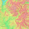 Topografische kaart Hautes-Alpes, hoogte, reliëf