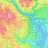 Topografische kaart Arlington County, hoogte, reliëf