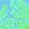Topografische kaart Portsmouth, hoogte, reliëf