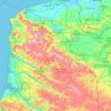 Topografische kaart Pas-de-Calais, hoogte, reliëf