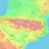 Topografische kaart Pyreneeën, hoogte, reliëf